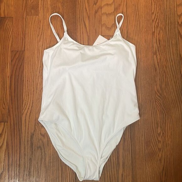 Andie The Amalfi One Piece LT Swimsuit Ribbed White plus size XL NWT long torso - Picture 6 of 8